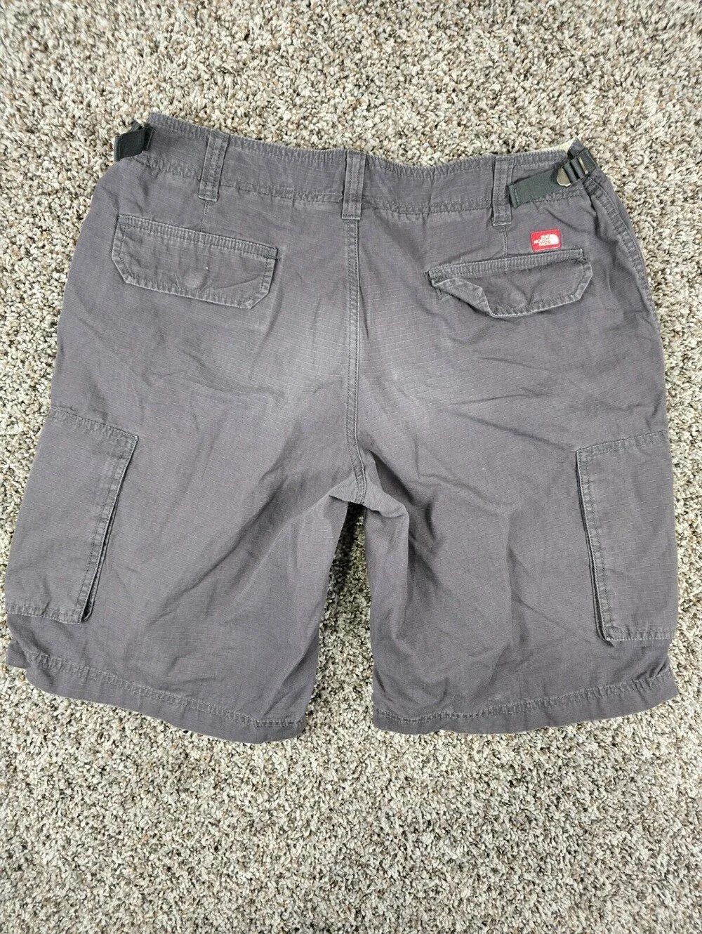 The North Face Mens Sz 36 Classic Zip Up Cargo Shorts Gray 100% Cotton